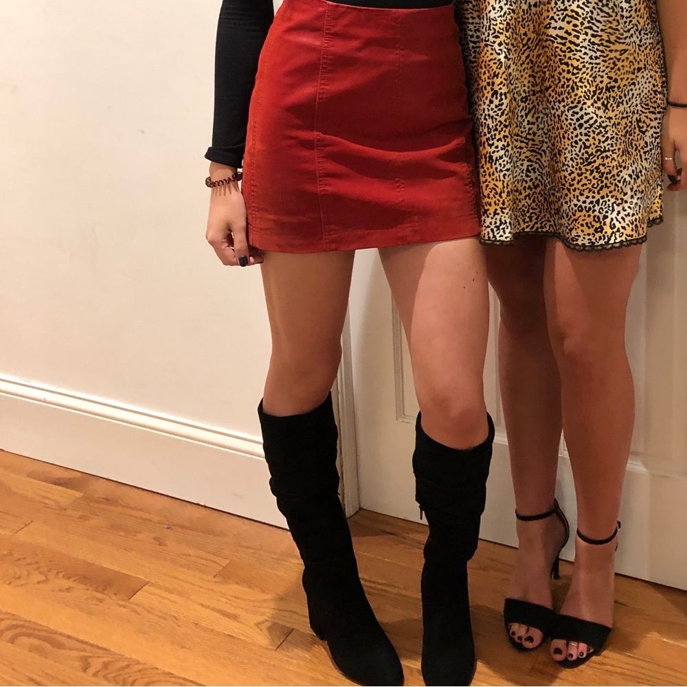 free people leather-coated mini skirt.